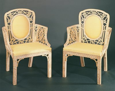 Coppia di sedie Chippendale cinesi, c.1770 da English School